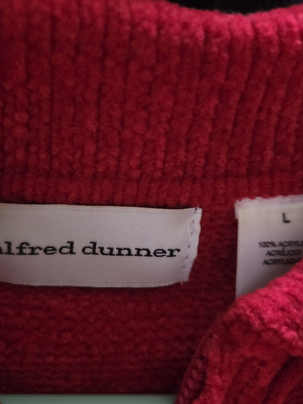 Alfred Dunner Red Zip-Front Knit Cardigan - Picture 2 of 2